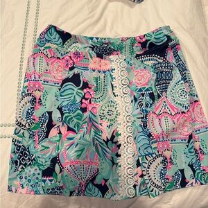 Lilly Pulitzer Vibrant Floral Mini Skirt - Blue and Pink